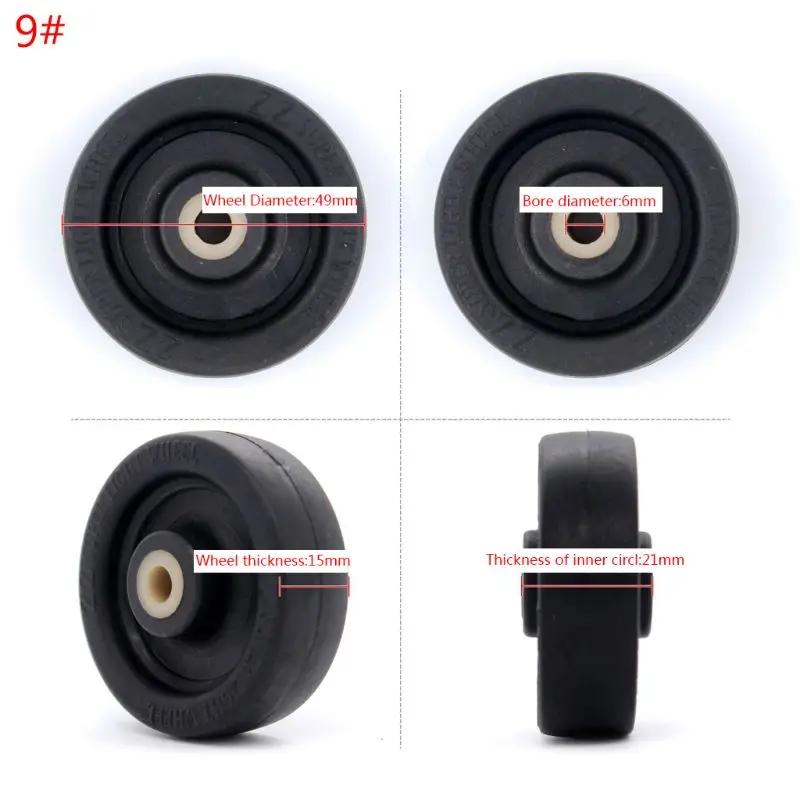 Ruedas giratorias de plástico para equipaje, ruedas giratorias de repuesto para maleta Q1FA, 1 unidad