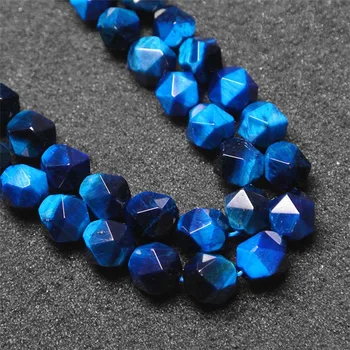 

6-10mm Natural Smooth Faced Navy Tiger's eye irregular Stone Beads For DIY necklace bracelet jewelry making 15 "free delivery