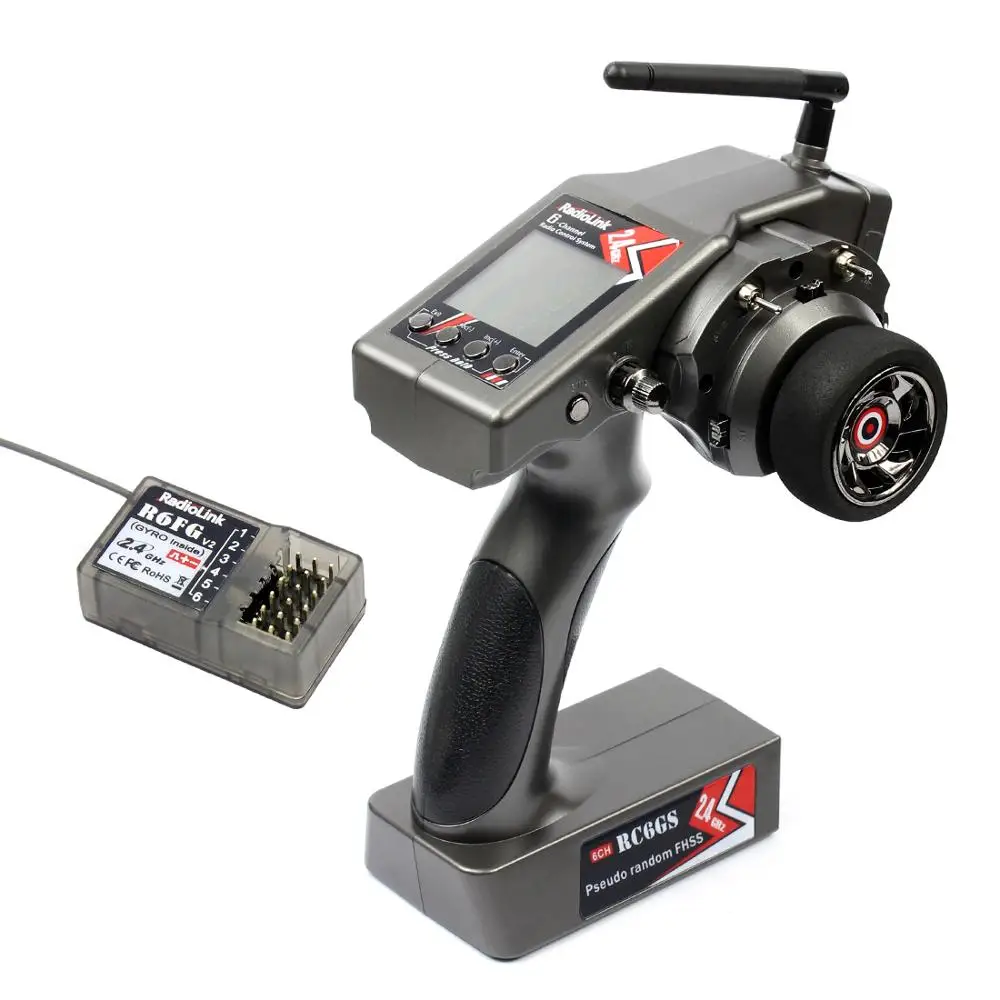 RadioLink TX RC6GS 2,4G 6CH с R6FG приемником/RC4GS с R4FG приемником Радиоуправляемый автомобильный лодочный контроллер передатчик гироскоп внутри приемника - Цвет: RC6GS TX