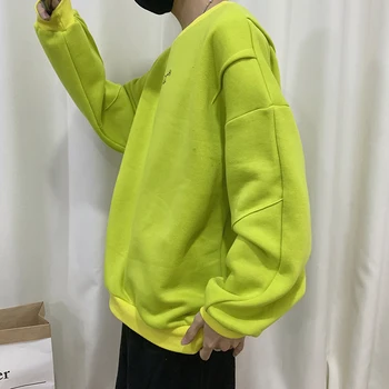 

2019 Autumn New Korean Version Of The Large Size Fleece Hooded Zipper Wild Casual Round Neck Men's Street Loose Pullover