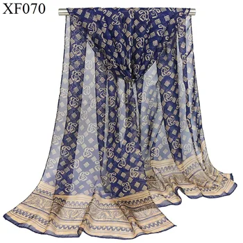 

F&U Fashion Women Matched Geometric Figure Scarf Long Soft Wrap Ladies Chiffon Scarves Luxury Shawl Warm In Autumn & Winter