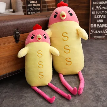 

40cm 55cm Angry Chicken Pillow Yellow Cartoon Chick Animal Home Sofa Cushion Lovers Doll Kid Toy