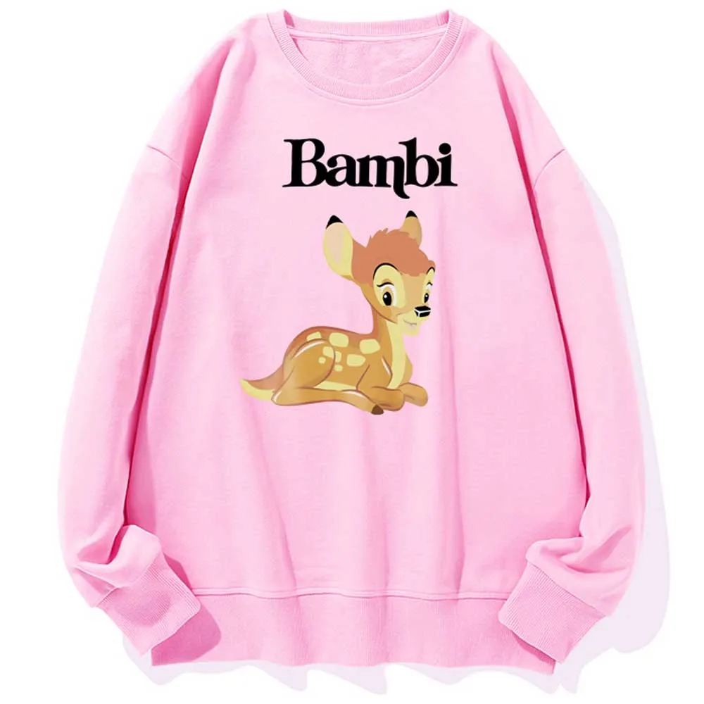 Disney Sweatshirt Bambi Deer Cartoon Print Cute Couples Unisex Women  Sweatshirt O-neck Pullover Long Sleeve Tops S - 3xl 9 Color - Hoodies u0026  Sweatshirts - AliExpress