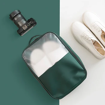 

Waterproof Shoes Bag Outdoor Portable Travel PU Storage Bag Shoes Dust Cover Luggage Classification Bag Suitcase Accessories