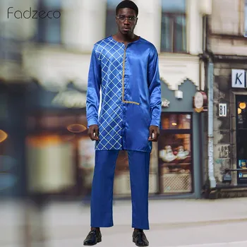 

Fadzeco Dashiki Men Top Pant Set 2 Pieces Outfit Set African Men Clothes 2019 Riche African Clothing For Men Shirt With Trouser