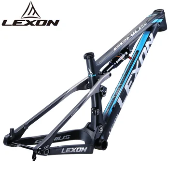 2020 LEXON Cuadro de bicicleta de montaña T1000 29er MTB de suspensión completa de BB92 Cuadro De Carbono carbono Suspensión marco XC grava marco