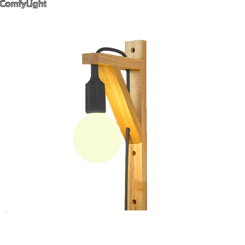 Современный домашний настенный светильник в любом месте, дизайнерский светильник с деревянной вилкой, для кровати, для спальни, светильник для детской комнаты, декоративный настенный светильник, бра