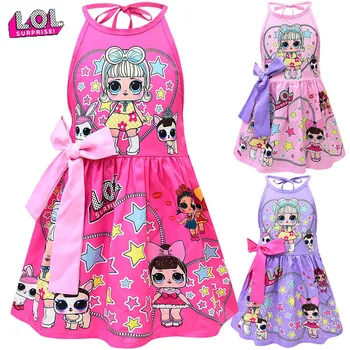 

2020 New LOL Surprise Dolls Toddler Girl Dress Sleeveless Cartoon Print Girls Clothes Party Decoration Baby Shower Decorations