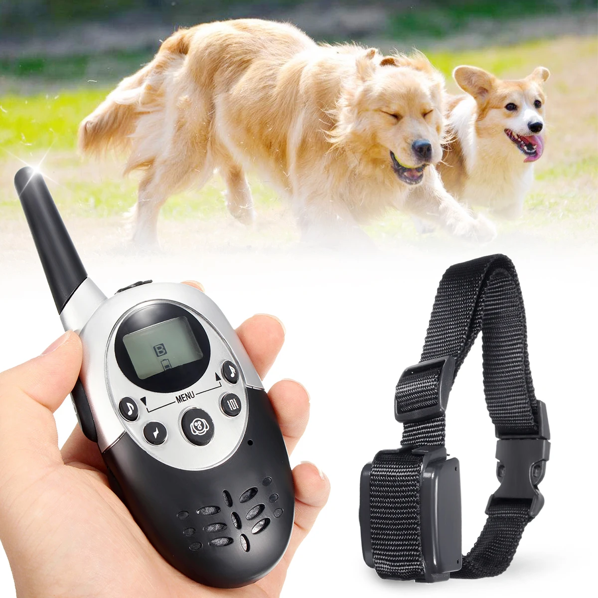 

Pet Dog Electronic Collar Adiestramiento Perro 400 Yard Rechargeable Shock LCD Display Suitable for Big Small Chiens
