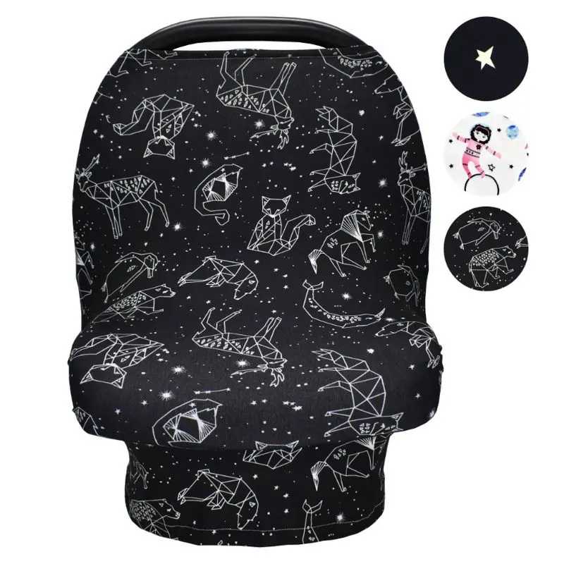 

4-in-1 Multi-use Baby Stretchy Cover Car Seat Canopy/Nursing Cover/Shopping Cart Cover/Infinity Scarf Perfect Gift for Baby