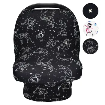 

4-in-1 Multi-use Baby Stretchy Cover Car Seat Canopy/Nursing Cover/Shopping Cart Cover/Infinity Scarf Perfect Gift for Baby