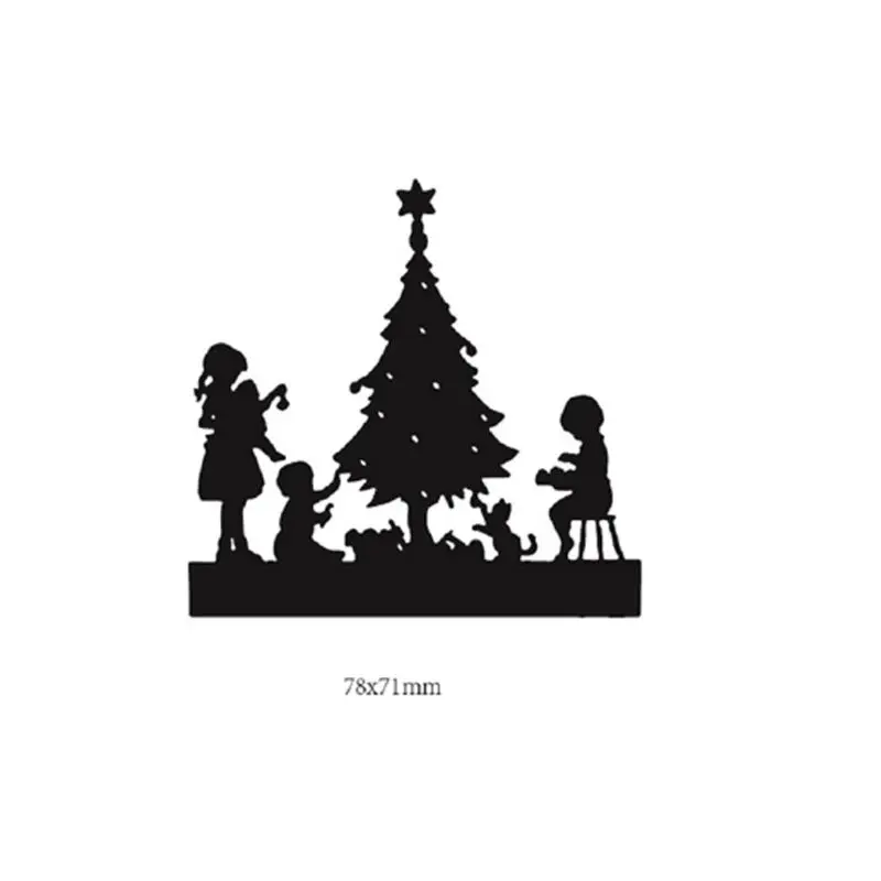 Xmas Santa Claus Tree Cutting Die Mould Embossing Scrapbook Card Stencil