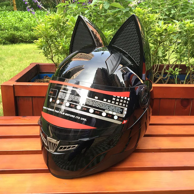 NITRINOS Полный мотоциклетный уличный шлем женские кошачьи Шлемы с ушками Neko шлем Новое поступление 5