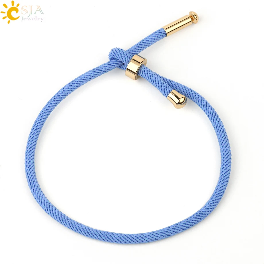 Sky Blue CSJA, веревка, цепь, дружба, красные браслеты, мужские, Femme, плетеный браслет, браслеты, Mujer,, счастливый подарок для влюбленных, для женщин S512 - Окраска металла: Sky Blue