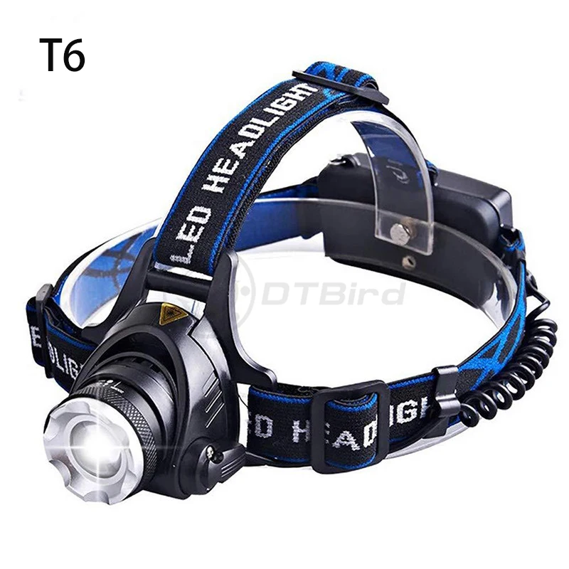 New T6 Focus Headlamp Rechargeable LED Headlamp Body Motion Sensor Headlamp Camping Headlamp with USB - Испускаемый цвет: T6  1pc