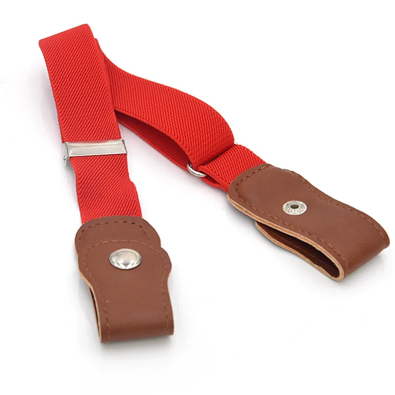 Новые модные детские эластичные ремни с регулируемой пряжкой для мальчиков и девочек, однотонные унисекс поясы, джинсовые штаны - Цвет: red