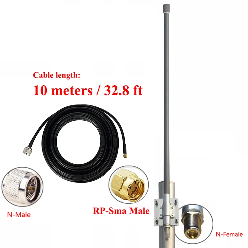 LoRa 868MHz antenna 915mhz omni fiberglass 10dBi antenna outdoor glide monitor repeater UHF IOT RFID lora antenna best antenna for bobcat Communications Antennas