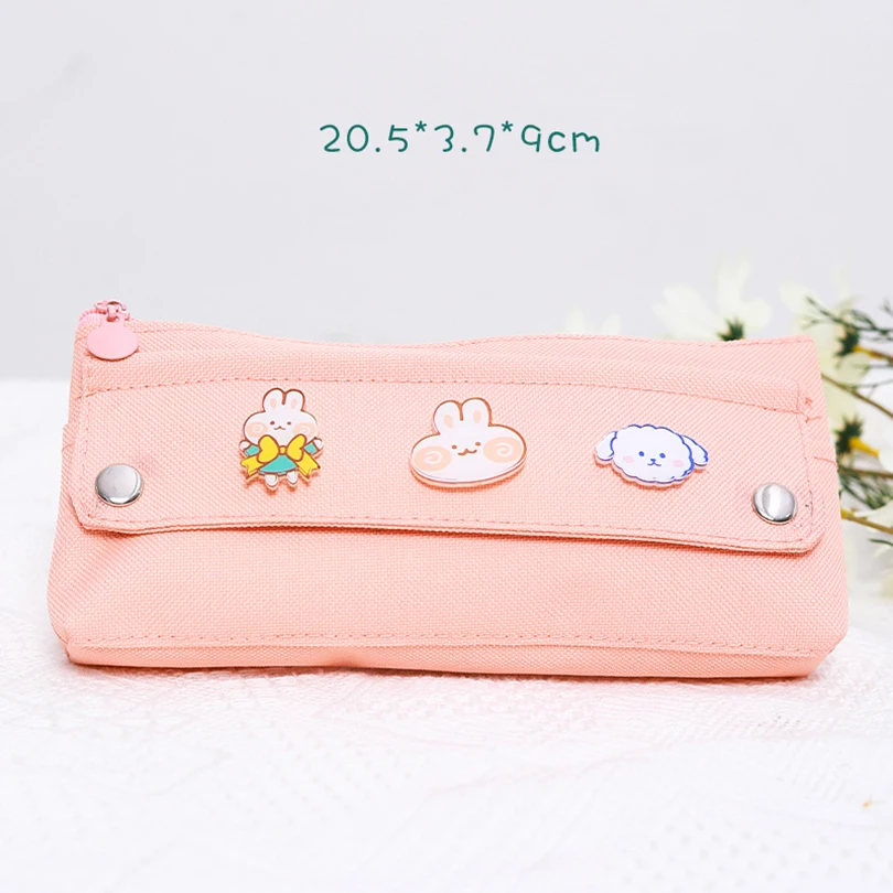 Trousse à crayons, fournitures scolaires coréennes, Kawaii, mallette à  crayons brochs aléatoires, Trousse Scolaire pour filles - AliExpress