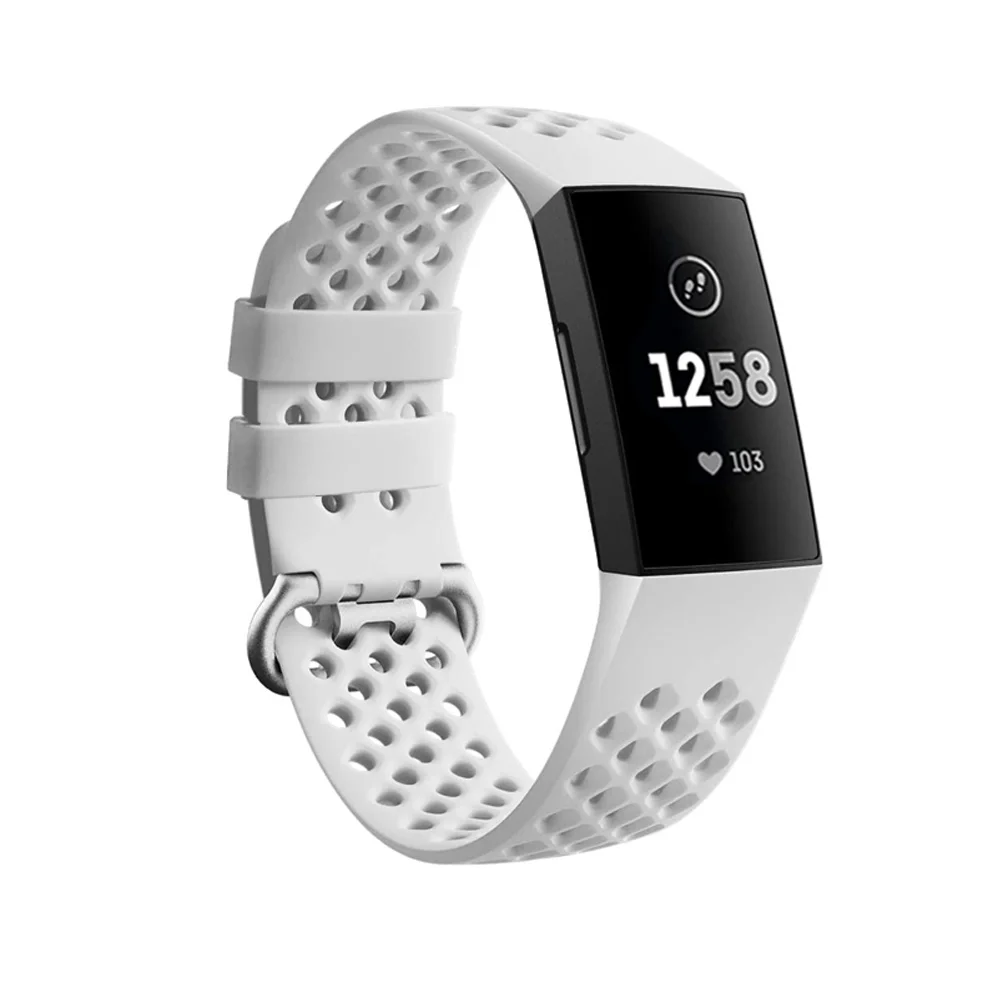 Breathable Bands For Fitbit Charge 4 Smart Watch Bracelet Soft TPU Wrist Band Watch Strap For Fitbit Charge 3 SE Small Large