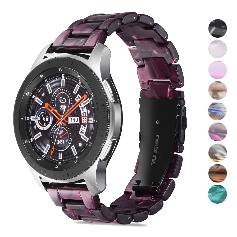 

20mm 22mm Resin Watch strap for samsung galaxy gear s3 band strap correa stainless steel buckle galaxy 46mm huawei gt watchband