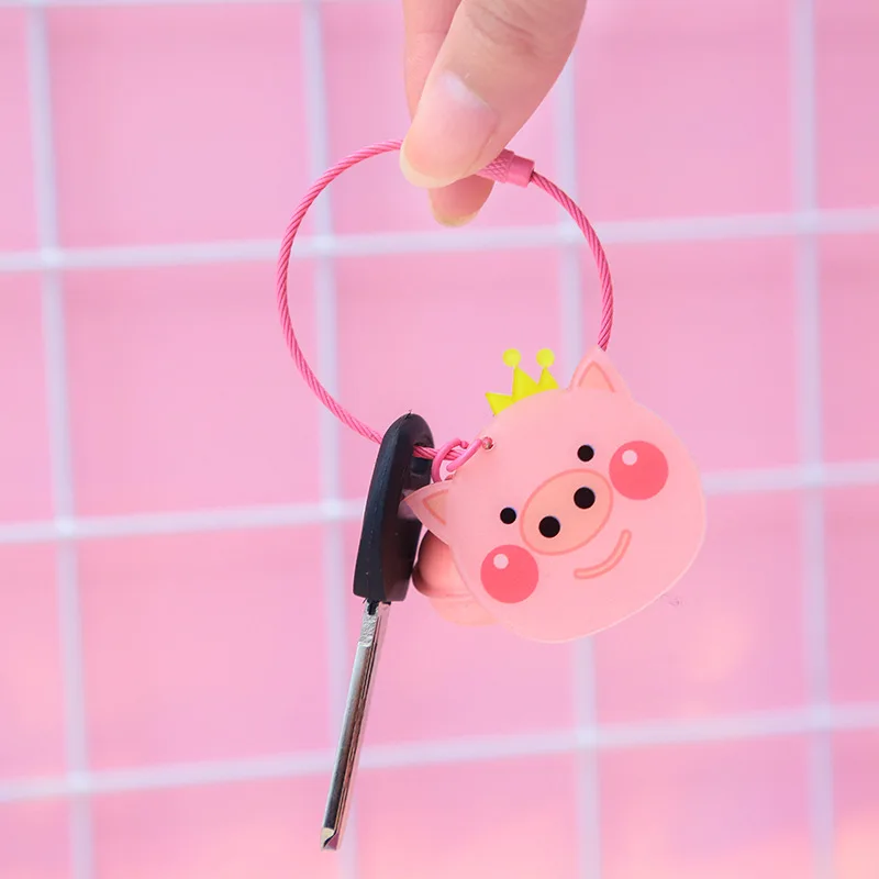 

Korean-style Cartoon Key Button Women's Cute Car Key Chain Creative Cool Little Pig Handbag Pendant Wholesale