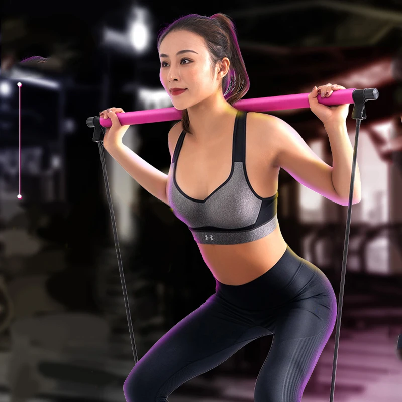 

Yoga Pull Rods Body Abdominal Resistance Rope Puller Home Yoga Gym Fitness Training For Pilate Exercise Stick Toning Bar Workout
