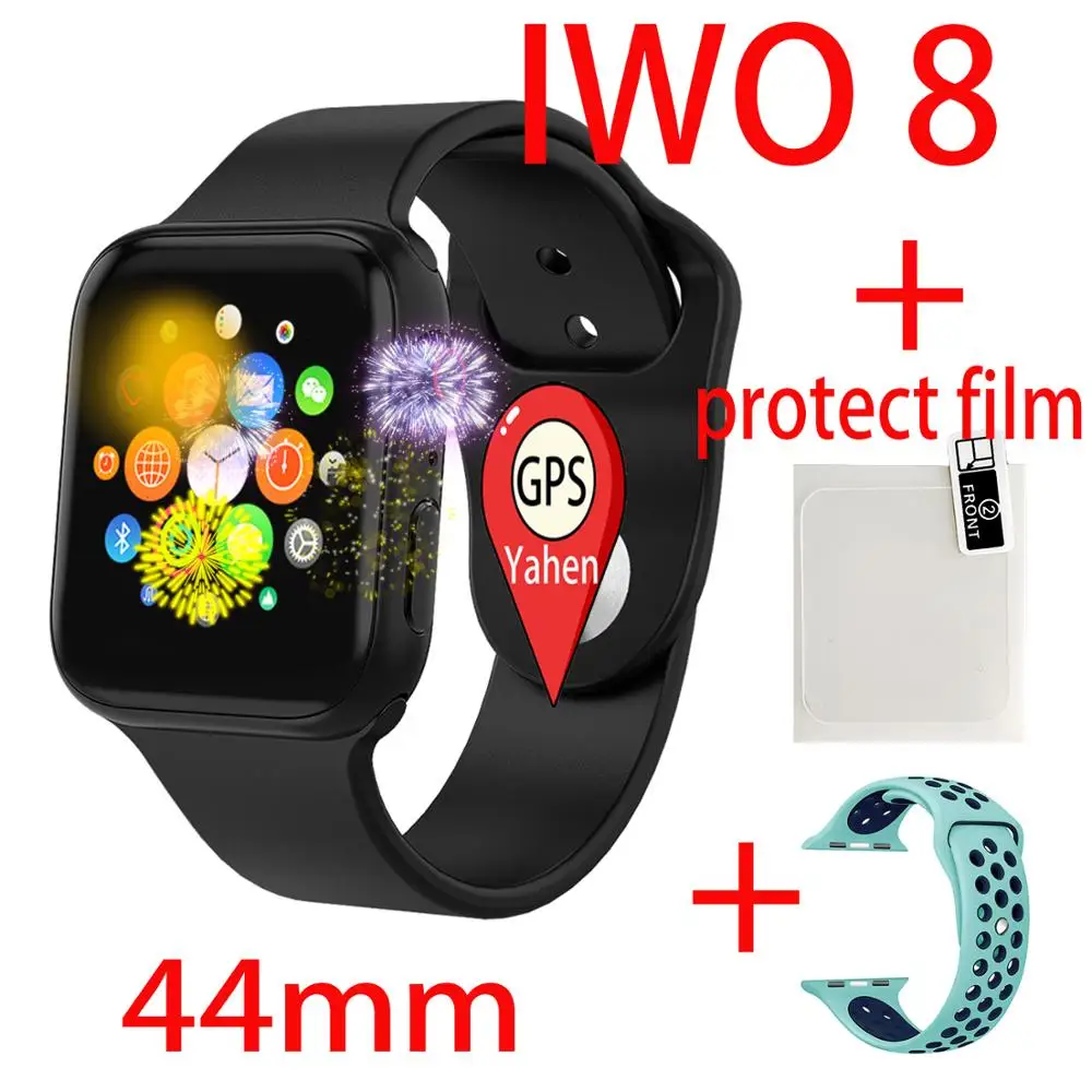 IWO 8 44mm Watch 4 Heart Rate GPS Smart Watch for apple iPhone Android phone better than watch IWO 5 6 7 9 10 11 smartwrist band