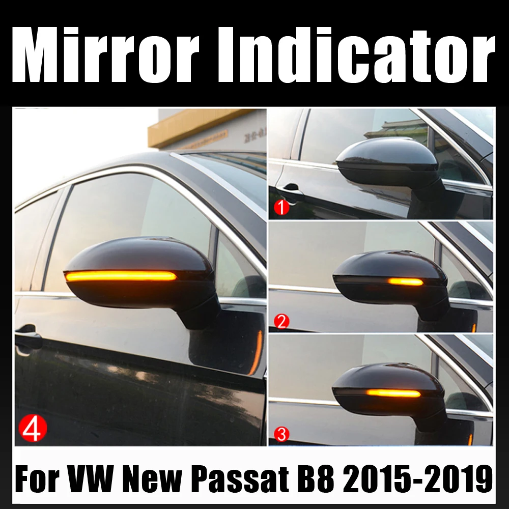 

LED Dynamic Turn Signal Flashing Light Side Rear-View Mirror Indicator Blinker For Volkswagen VW Passat B8 2015-2020 For Arteon