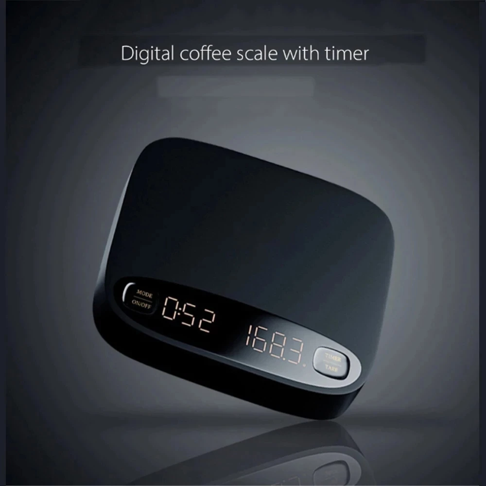 

USB Drip Coffee Scale with Timer Household Kitchen Scale 2KG/0.1g Portable Electronic Digital Kitchen Scale Rechargeable Scales