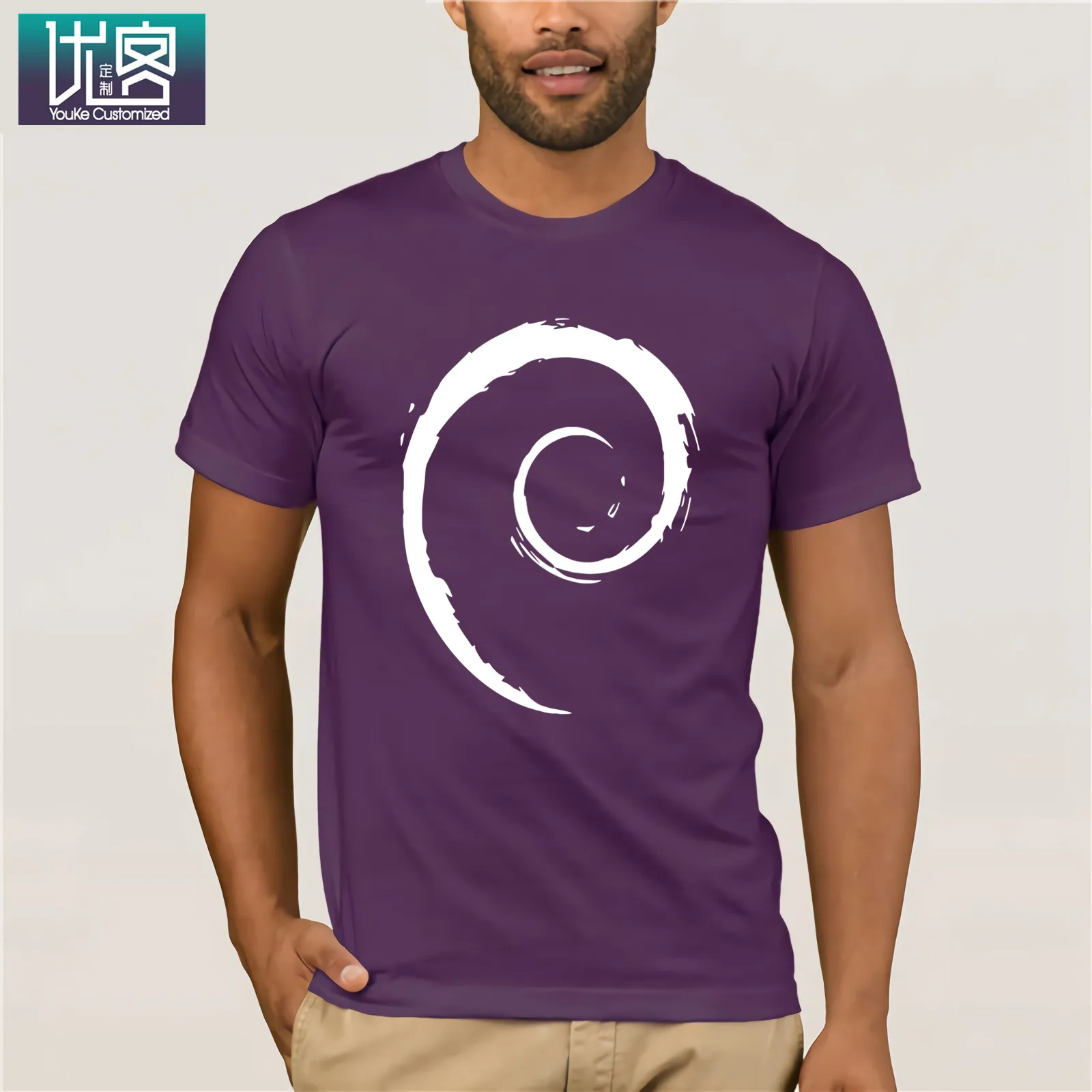 Debian белая футболка с принтом для мужчин 2017 забавная хлопковая Футболка Большой
