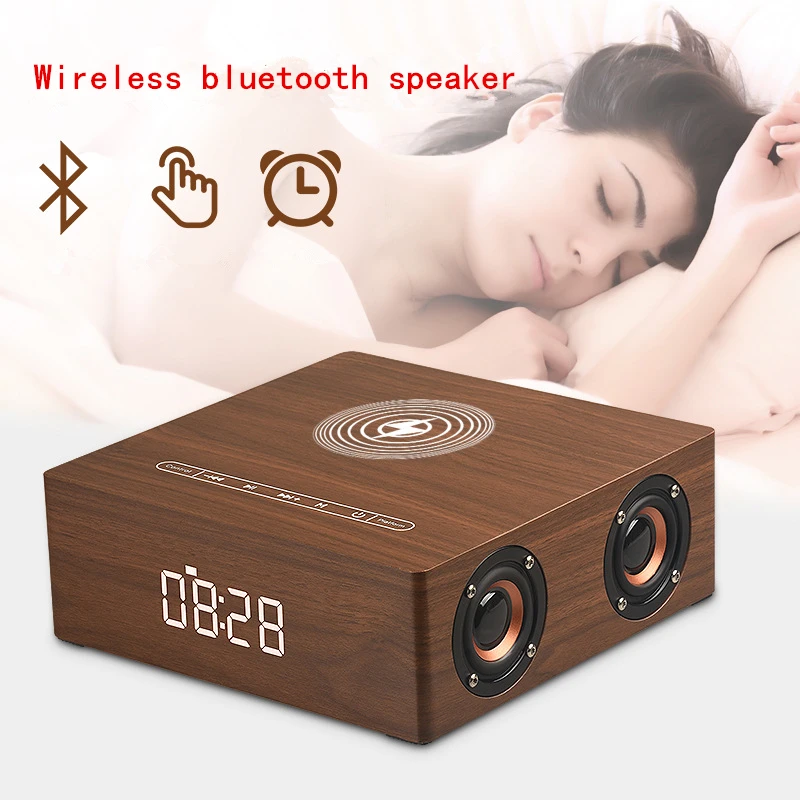 Q5A многофункциональное Беспроводное зарядное устройство будильник с bluetooth-колонкой подходит для iPhone стерео музыкальный плеер Музыка объемный звук