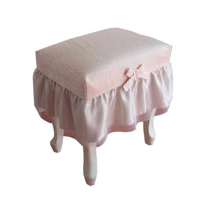 Princess Beige/Pink Rectangle Makeup Stool Cover: An Elegantly Designed Accessory for Your Home