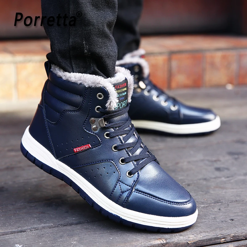

Warm Fur Snow Boots Men Winter Shoes Mens Leather Shoes Ankle Cowboy Waterproof Shoes Man Mororcycle Casual Boot 2019 Footwear