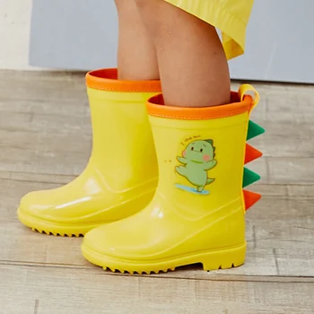 

Kids Rain Boots cute dinosaur waterproof boots Children's Shoes PVC Rubber Baby toddler Water Shoes for boys and girls