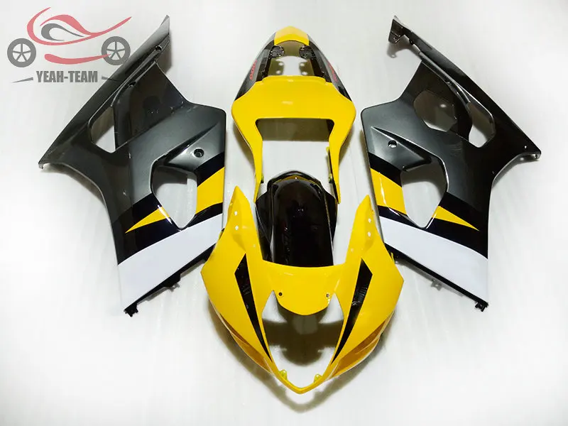 Free Custom Injection fairings for Suzuki K3 GSXR1000 2003 2004 yellow black aftermarket fairing body parts GSXR 1000 03 04 | Автомобили и