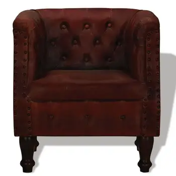 

[ES Warehouse] Brown leather armchair Single sofa Free Shipping Spain Drop Shipping