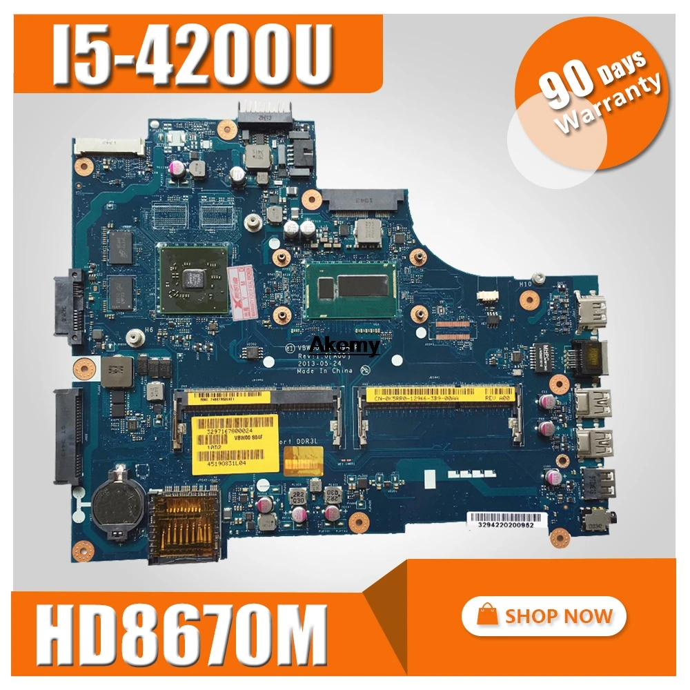 

LA-9981P Laptop motherboard for Dell Inspiron 15R-3537 5537 original mainboard I5-4200U HD8670M