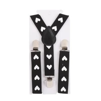 

Casual Fashion Children's White Printing Elastic Band Kids Suspender Clip Clothes Accessories Toddler Party Performance 0-12Y