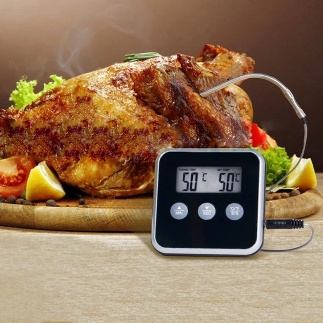 Electronic Digital LCD Food Thermometer Probe BBQ Meat Water