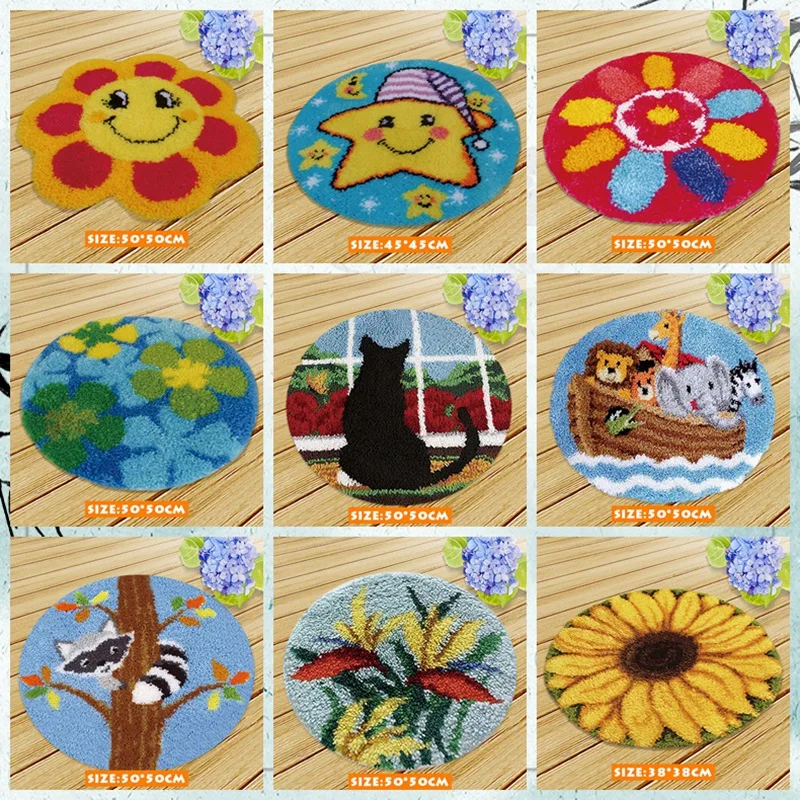 

Nicediy Animal Series Needlework Crochet Latch Hook Rug Kit Mat DIY Unfinished Accessories Carpet Embroidery Handmade Room Floor