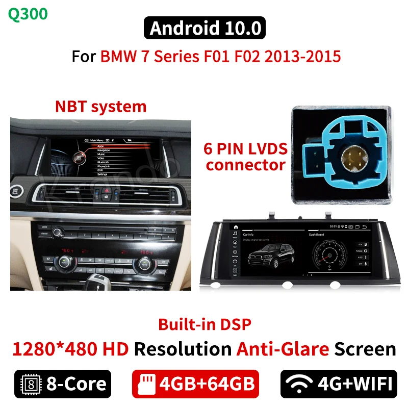 Krando Android 10 0 4 ГБ 64 25 ''автомобиль радио для BMW серий 7 F01 F02 2009 2015 аудио плеер CIC НБТ