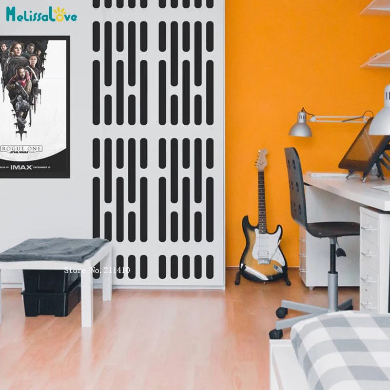 

Космическая станция, простые линии, настенный узор, наклейка, окно, игровая комната, съемные домашние украшения, деловые наклейки, виниловые YT5144