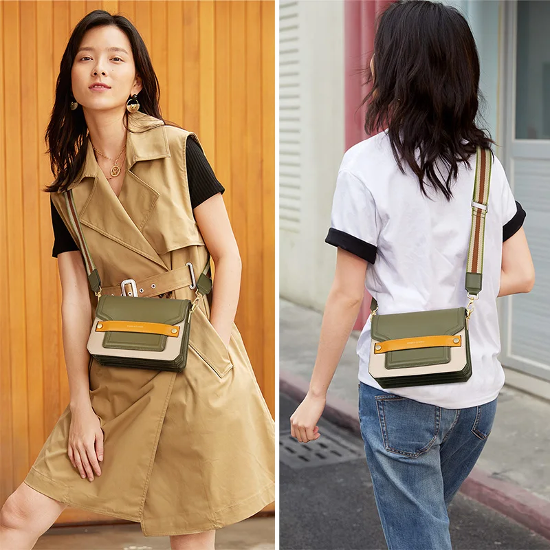Goedkoop FOXER Avocado Groen Nieuwe Mode Schoudertas Vrouwelijke Hoge Kwaliteit Leer Vrouwen Messenger Bag Vroege Herfst CONTRAST KLEUR Ontwerp