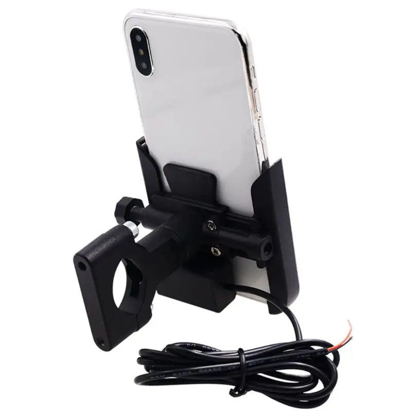 12V Metal Motorcycle Smart Phone Mount with USB Charger for 4-6.5inch Cellphone R9JB 12V Metal Motorcycle Smart Phone Mount with USB Charger for 4-6.5inch Cellphone R9JB