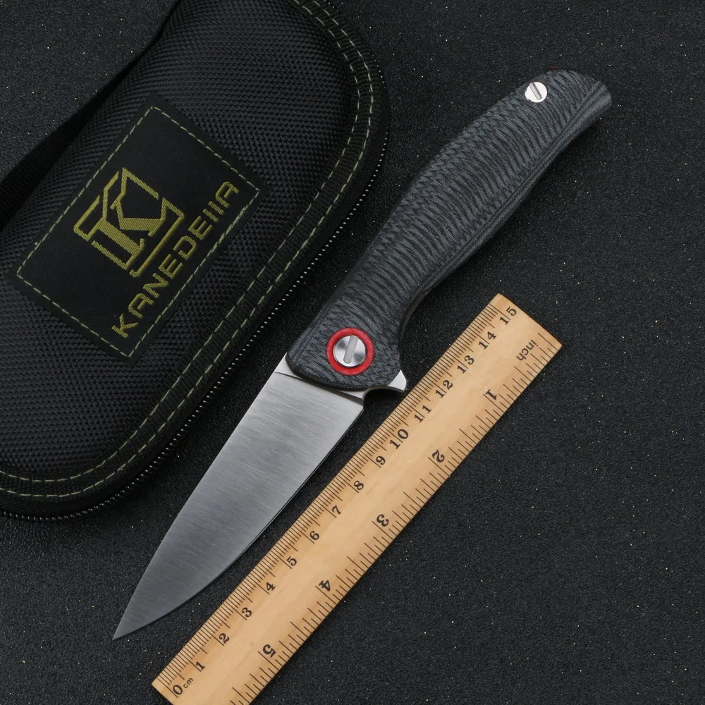 Складной нож Kanedeiia F3 Flipper черный складной Клинок с ручкой из микрокарты лезвие D2