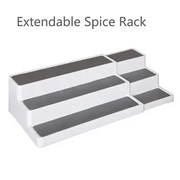 

3 Tier Spice Rack Expandable Step Shelf Cabinet Waterproof Kitchen Organizer H55A