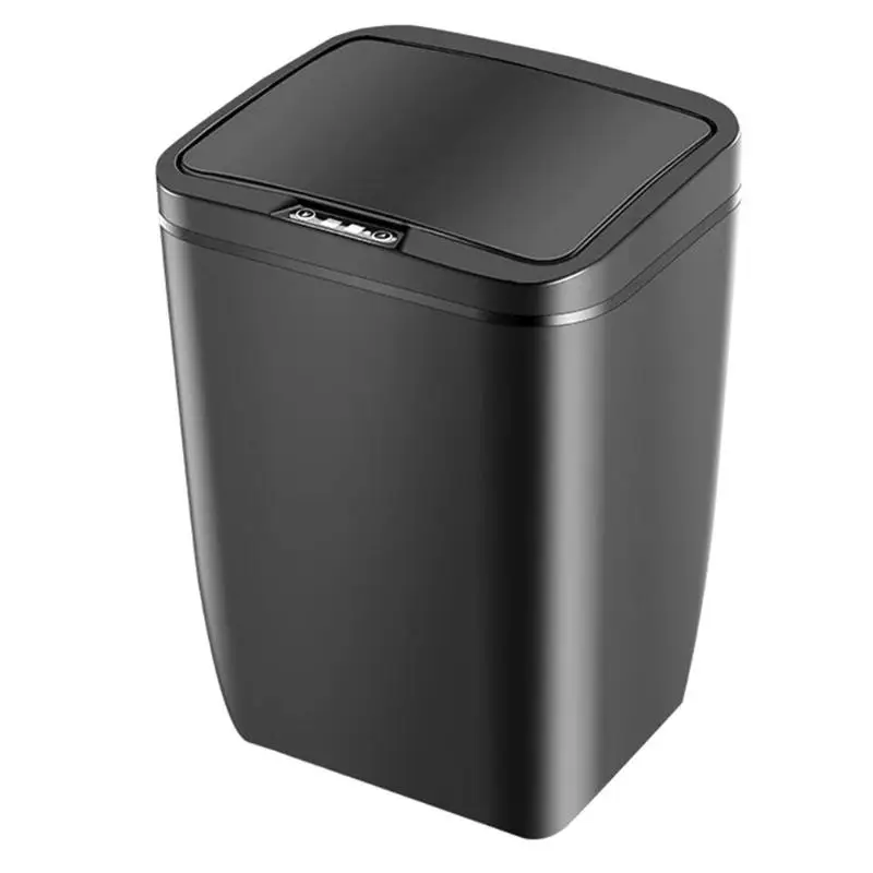 12л умный датчик мусорное ведро автоматическая индукция большая емкость корзина для мусора тип батареи бытовые чистящие принадлежности - Цвет: Черный