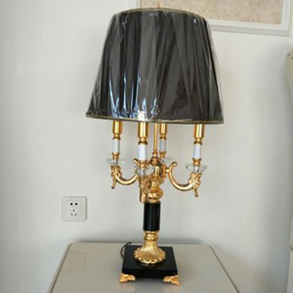 European style living room table lamp black white bedside lights height 78cm