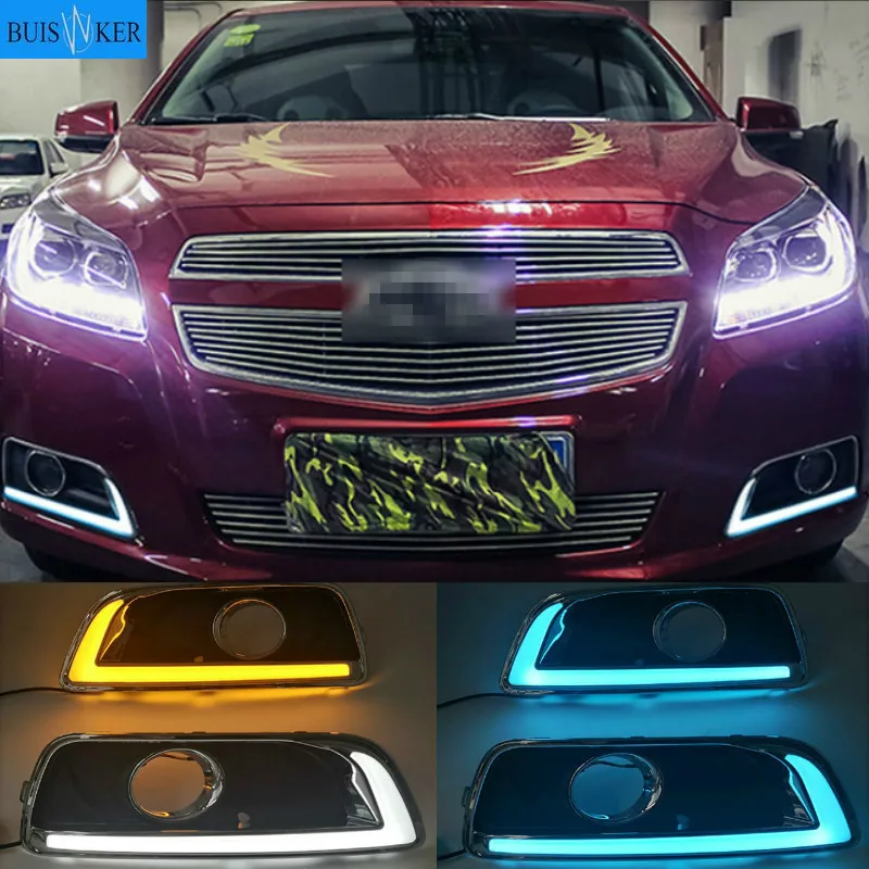 1set LED DRL Daytime Running Light yellow turn lamp Relay Daylight For Chevrolet Chevy Malibu 2011 2012 2013 2015 | Автомобили и