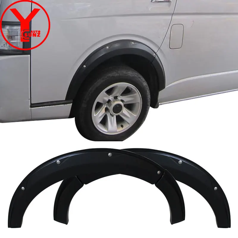 

YCSUNZ 2005-2019 ABS matte black fender flares mudguard car accessories For toyota hiace van 2016 2017 2018 2019 accessories